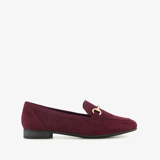 Dames loafers met gesp bordeauxrood