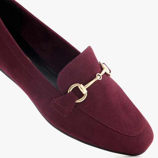Dames loafers met gesp bordeauxrood