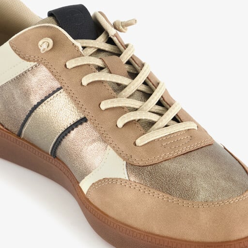 Dames sneakers beige goud