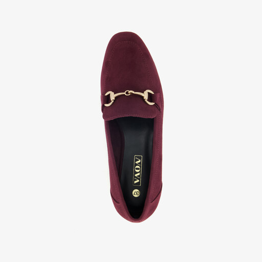 Dames loafers met gesp bordeauxrood