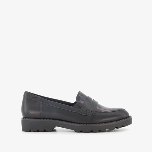 Dames loafers met panterprint details zwart