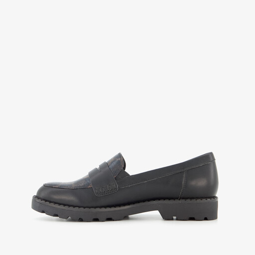 Dames loafers met panterprint details zwart