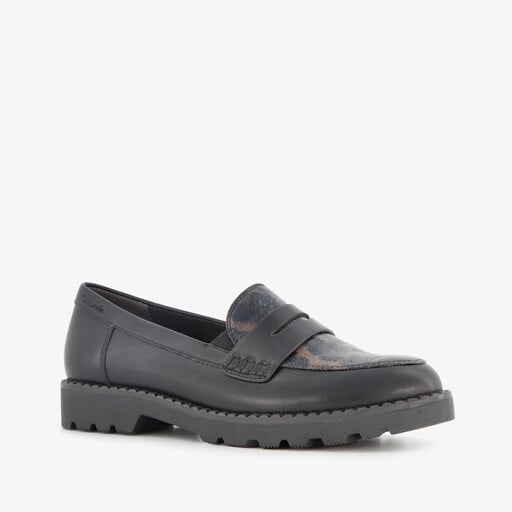Dames loafers met panterprint details zwart