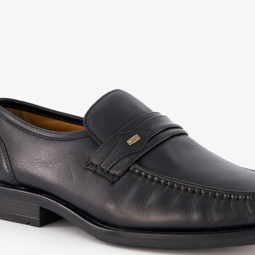 Leren heren instapper zwart