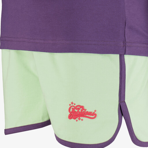 Meisjes sport set paars roze