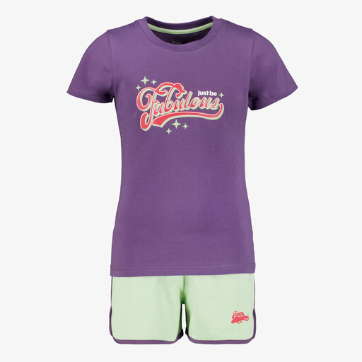 Meisjes sport set paars roze