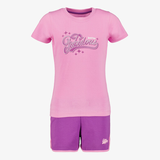 Meisjes sport set paars roze
