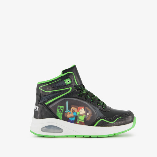 Hoge jongens sneakers met airzool zwart groen