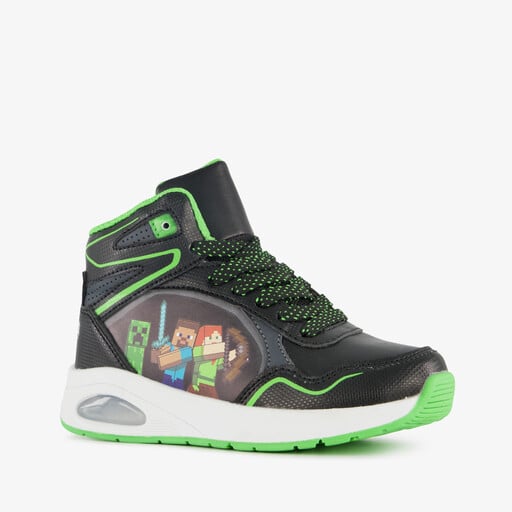 Hoge jongens sneakers met airzool zwart groen