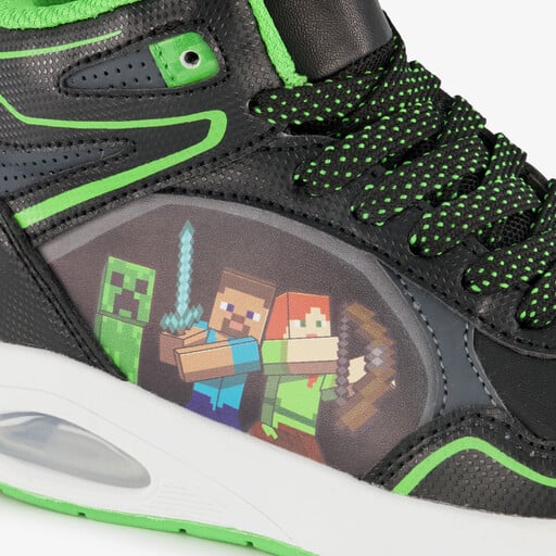Hoge jongens sneakers met airzool zwart groen