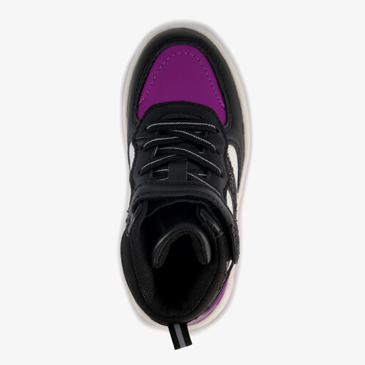 Hoge meisjes sneakers met lak zwart paars