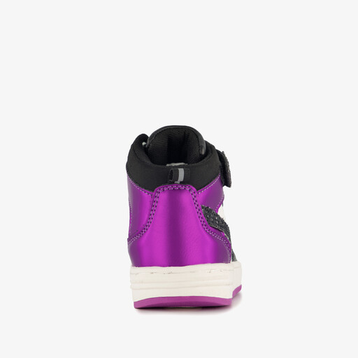 Hoge meisjes sneakers met lak zwart paars