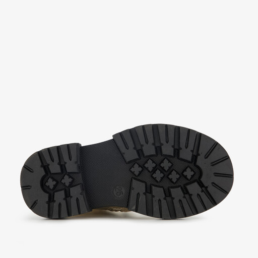 Leren meisjes veterboots goud zwart
