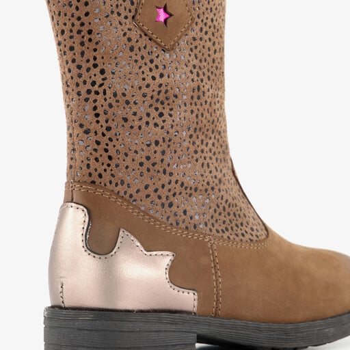 Suède meisjes cowboy enkellaarsjes bruin