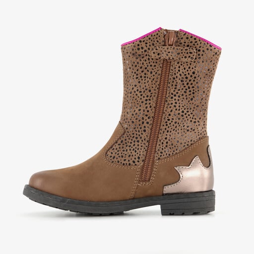 Suède meisjes cowboy enkellaarsjes bruin