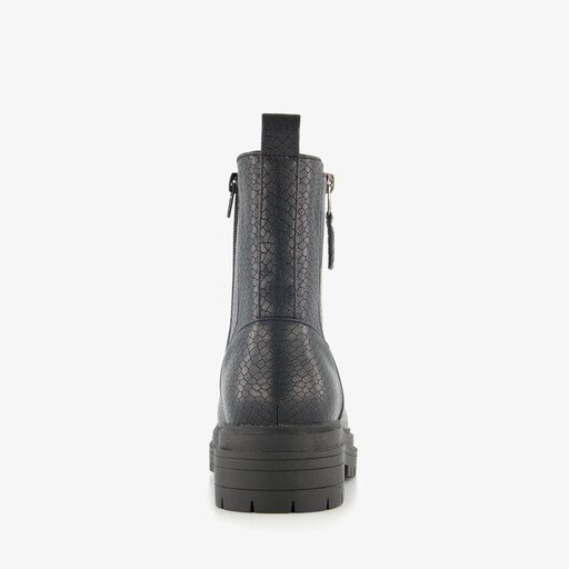 Dames boots met croco print zwart