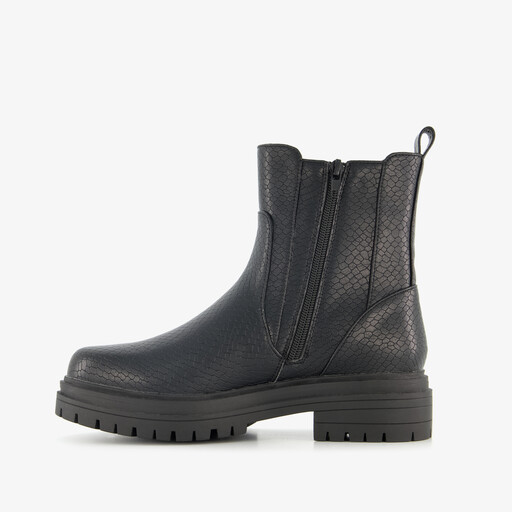 Dames boots met croco print zwart