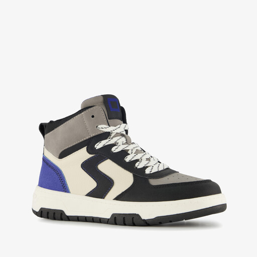 Hoge jongens sneakers zwart grijs