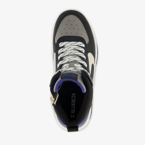 Hoge jongens sneakers zwart grijs
