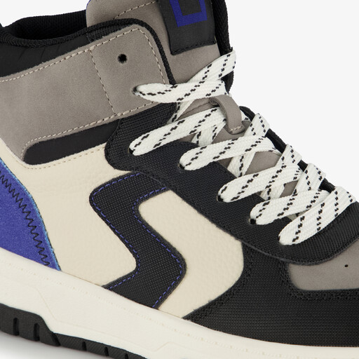 Hoge jongens sneakers zwart grijs