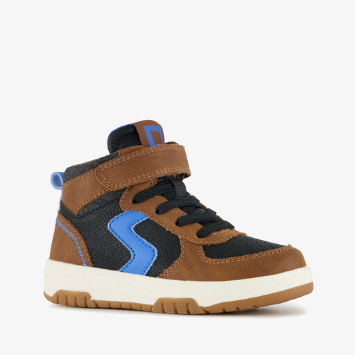 Hoge jongens sneakers bruin blauw