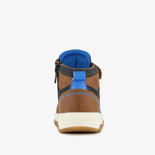 Hoge jongens sneakers bruin blauw