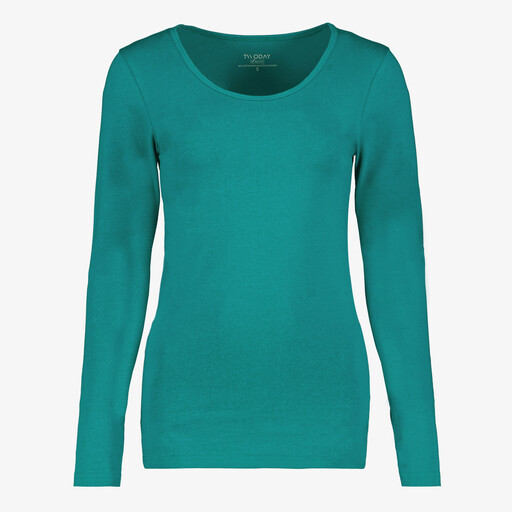 Dames shirt met lange mouwen groen