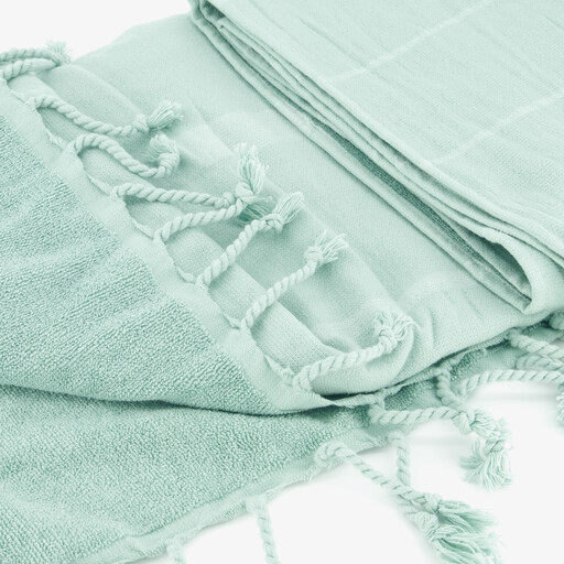 Hamamdoek tweezijdig blauw