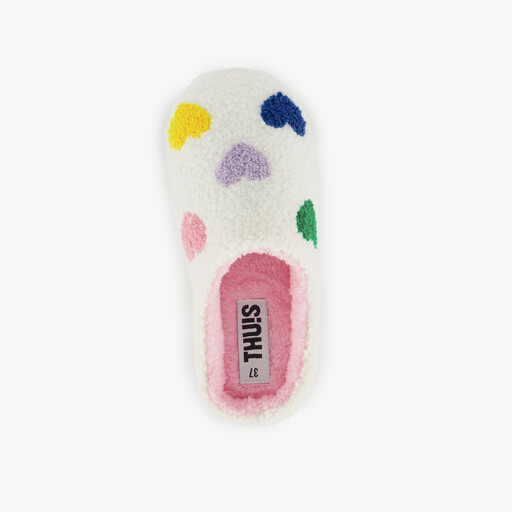 Dames pantoffels multicolor met hartjes