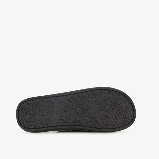 Heren instap pantoffels met imitatiebont donkerbruin