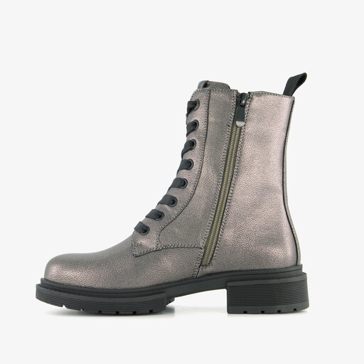 Dames veterboots zilver