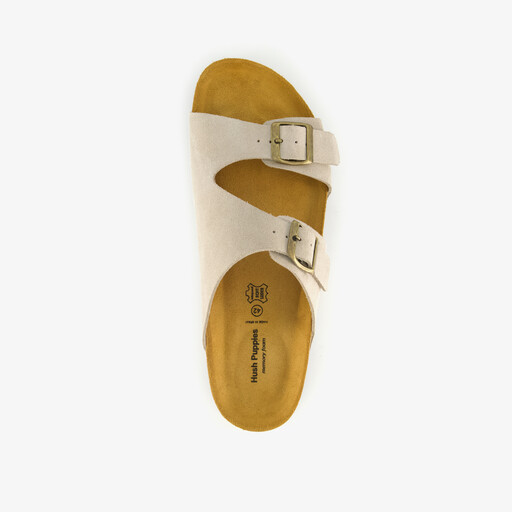 Suede heren slippers beige