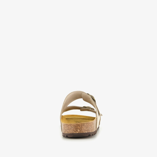 Suede heren slippers beige