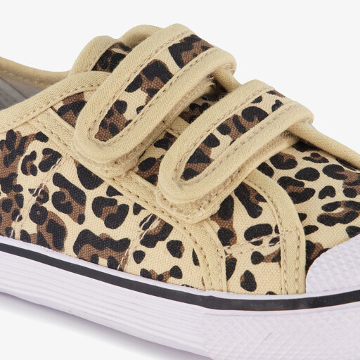 Kinder gymschoenen met panterprint beige