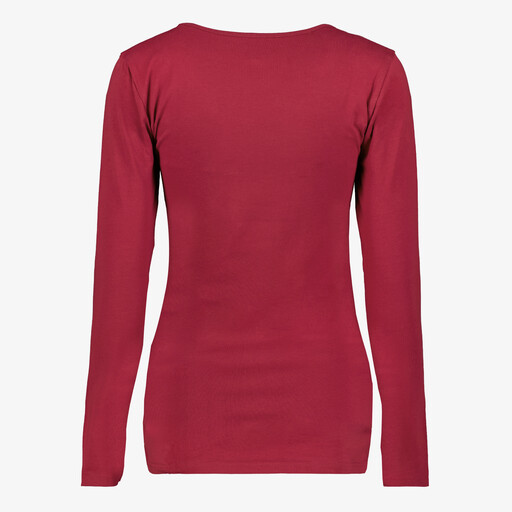 Dames shirt met lange mouwen bordeauxrood