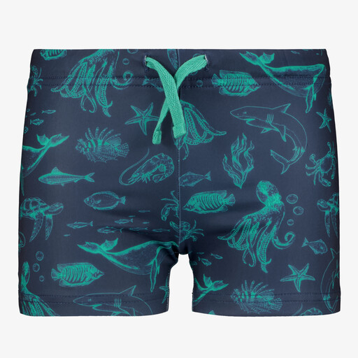 Jongens zwembroek blauw met zeedieren