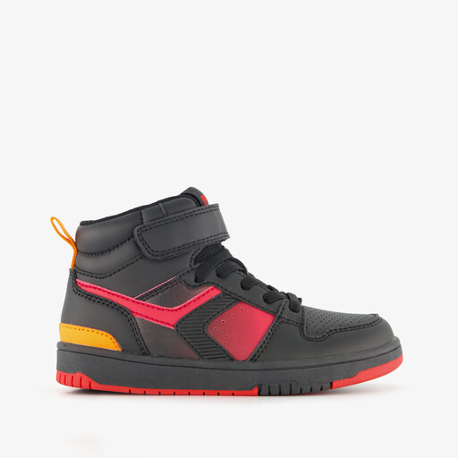 Hoge jongens sneakers zwart rood