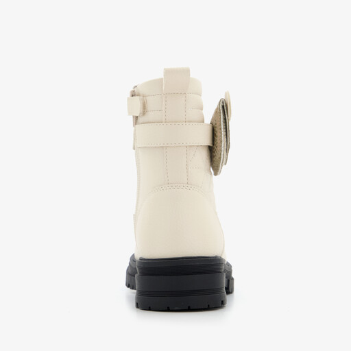 Meisjes veterboots met vakje wit