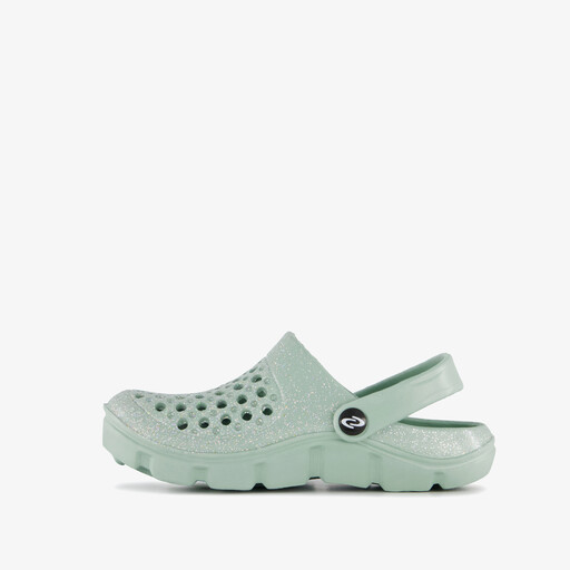 Meisjes klompen met madeliefje en glitters mintgroen
