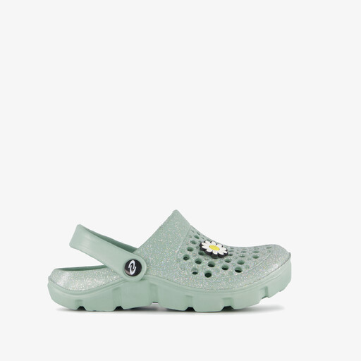 Meisjes klompen met madeliefje en glitters mintgroen