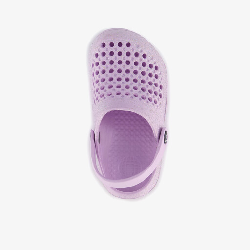 Meisjes klompen met glitters lila