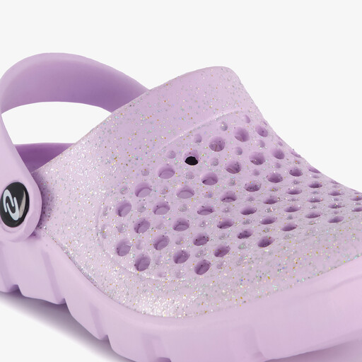 Meisjes klompen met glitters lila