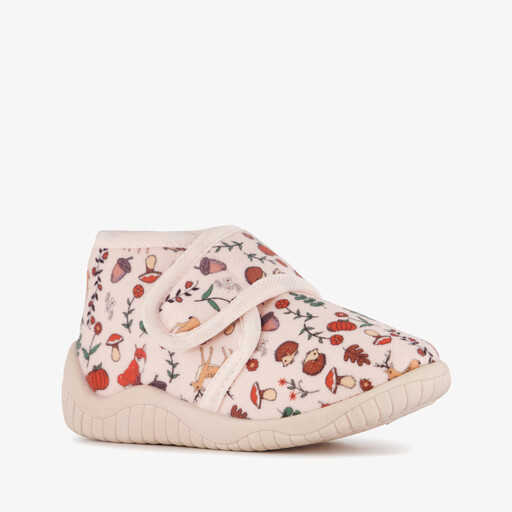 Kinder pantoffels met herfstprint beige