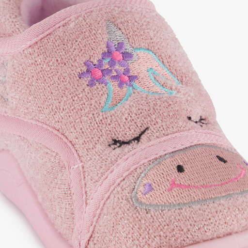 Meisjes pantoffels unicorn lichtroze