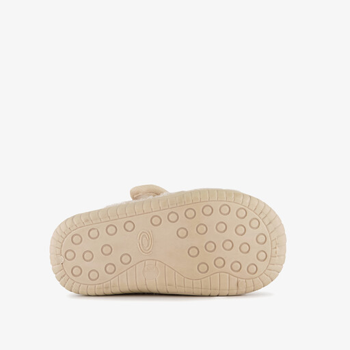 Kinder pantoffels met croissantje beige