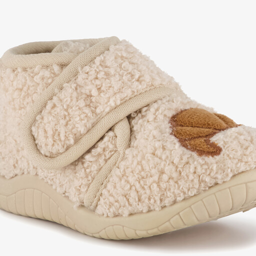Kinder pantoffels met croissantje beige