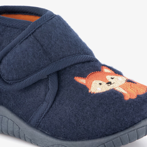 Kinder pantoffels met vosje blauw