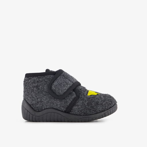 Jongens pantoffels met gele truck grijs