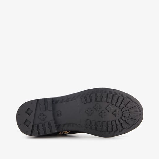 Meisjes cowboylaarsjes met luipaardprint zwart