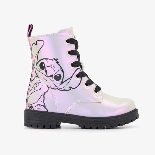 Meisjes veterboots zilver roze